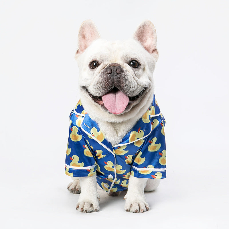 Seasonal Pet Apparel Product information: Material: Polyester Product Category: Clothes style: Casual Item No.: MK20 Duck Home Wear Applicable gender: general Color: blue Size Information: Size: XS code, S code, M code, L code, XL code, XXL code, XXXL cod