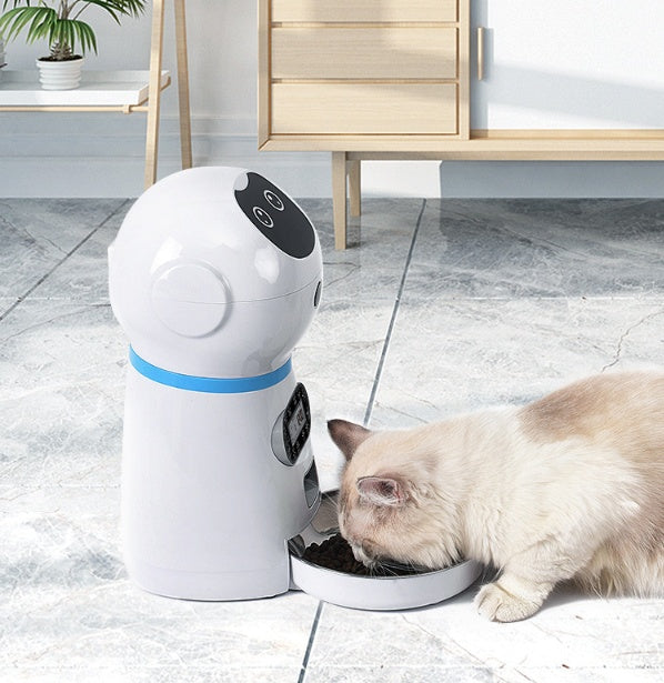 Paw® Feeder ●Grain storage barrel: Removable grain barrel, easy to clean ●Applicable food: 5mm-12mm dry food Manual feeding: single feeding once, about 5g each time ●Automatic feeding: maximum 4 meals per day, maximum 39 servings per meal, approximately 5
