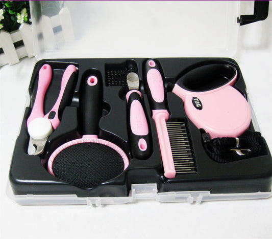 GoPaw™ – Pet Traction Rope & Grooming Kit Combo Overview: 1. Contains almost all the necessities 2. It is lightweight and easy-taking. Specification: Material: plastic + stainless steel Color: blue, pink Package Content: Plastic beauty kit *1 30kg pulling