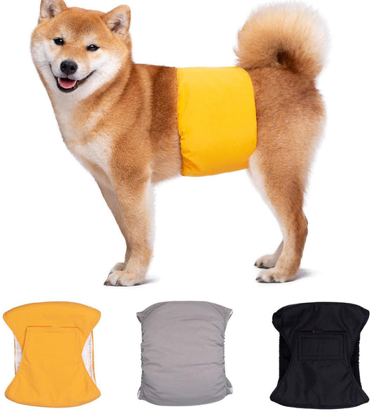 Pet-specific Dog Physiological Belt Diaper Product information : Material: Cotton Product Category: Physiological Pants Color: black, brown, red, yellow, green, gray, light purple Size Information: Size : XS(27g), S(31g), M(44g), L(57g), XL(68g) Packing l