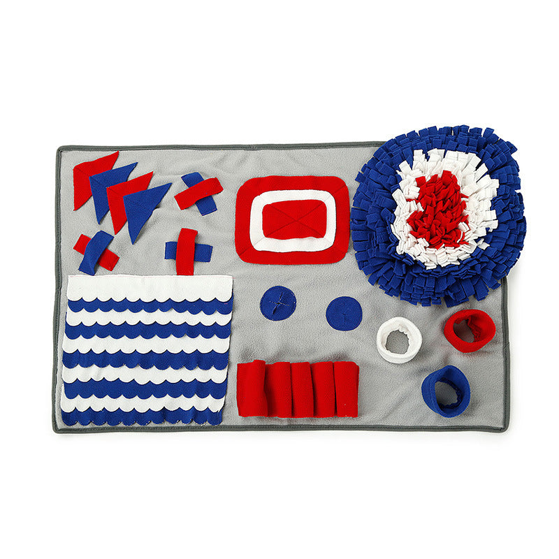 Interactive Puzzle Pet Sniffing Pad Blanket Smelling Traning Toy Overview : 1. Soft fleece upper with anti-slip bottom. 2. Machine Washable. 3. Pet expert says: 10 mins snuffle = 1 hour running. 4. Release Extra energy and keep your pet calm down. 5. Good