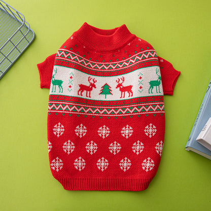 Christmas Dog Sweater – Tree & Reindeer Holiday Design Product information : Material: knitted wool Product Category: Sweater Style: Europe and America Color : Elk, Christmas tree Size Information: Size: XS,S,M,L,XL,XXL Packing list: Pet sweater*1 Pet Swe
