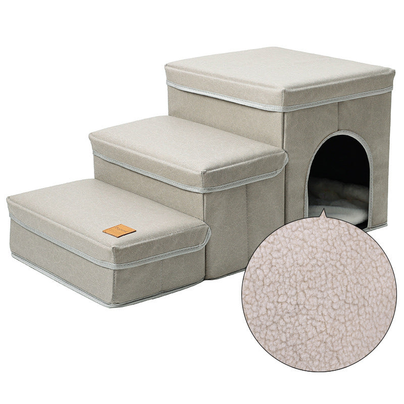 ClimbEasy Pet Ladder Product information: Material: Tech cloth Colors: blue (rabbit plush), beige (rabbit plush), blue (lamb plush), beige (lamb plush), claw print blue (rabbit plush), claw print red (rabbit plush) Product size: 68 * 35 * 33cm Packing lis