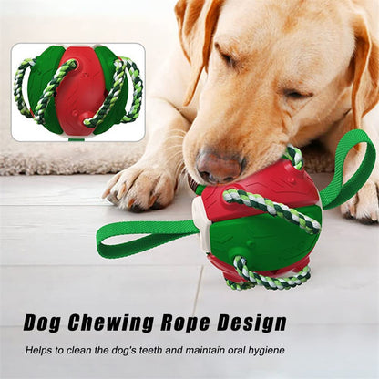 PawKick™ 2-in-1 Frisbee Ball Dog Toy – Bounce, Chew, Tug, and Play Anywhere! Take fetch and tug-of-war to the next level with this super creative transforming Frisbee Ball! Whether it’s flying high through the air or bouncing back into a sphere mid-flight