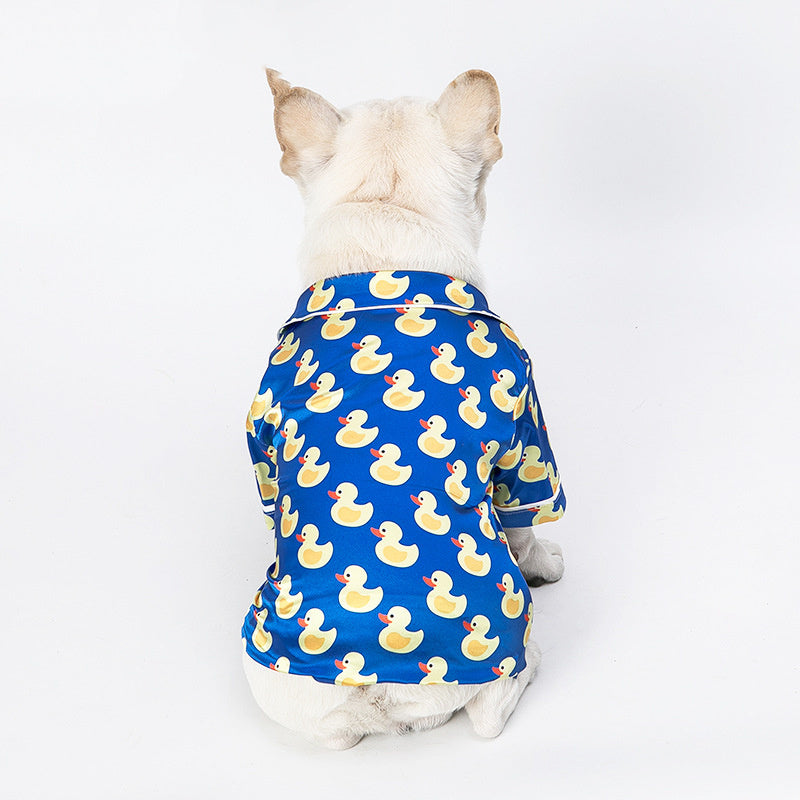 Seasonal Pet Apparel Product information: Material: Polyester Product Category: Clothes style: Casual Item No.: MK20 Duck Home Wear Applicable gender: general Color: blue Size Information: Size: XS code, S code, M code, L code, XL code, XXL code, XXXL cod