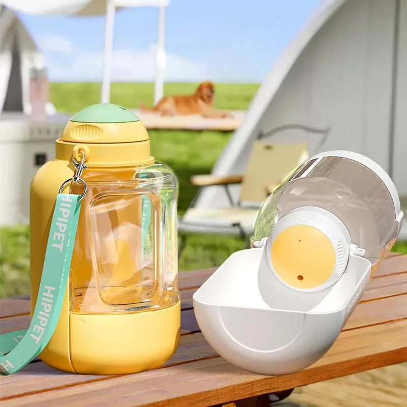 PawSip & Snack Pot 2-in-1 Portable Dog Water & Food Bottle – Hydration On-the-Go Make every walk, hike, or travel adventure with your furry companion easier with our 2-in-1 Dog Water Bottle with Food Container. Designed for convenience, durability, and po