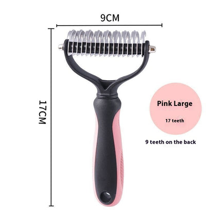 KnotAway™ Dual Pet Comb Product information: Specifications: Pink small size, pink large-sized, blue Small size small size, blue plus size, new style pink small size, new style pink pink large-sized, new blue color blue Small size small size, new blue col