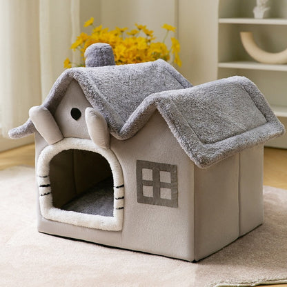 SnuggleHaus™ Enclosed Bed Overview: 1.Self-warming Fabric. Premium synthetic plush fur, a combination of comfortable and breathable, cozy, warm. 2.Durable Bottom. Can be placed in a balcony corridor or other places without worrying about sliding, providin