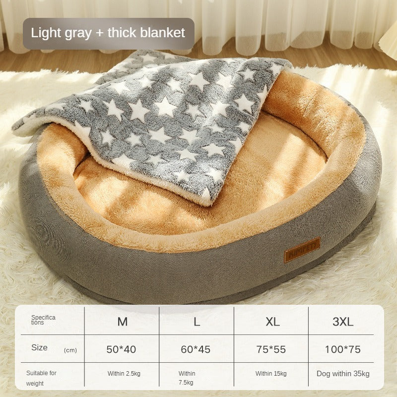 WarmiePaws™ Cozy Bed Product Details: Material: Cotton Product Category: Bed Specifications: M [size 50*40cm] (recommended for pets within 5 catties), L [size 60*45cm] (recommended for pets within 15 catties), XL [size 75*55cm] (recommended for pets withi