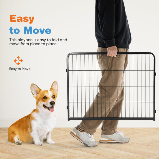 PawPlay Indoor Fence Dog Playpen – Model Specifications Model Code Panels Height (in) Configuration Assembled Dimensions (L × W × H) Package Size (L × W × H) Net Weight Gross Weight ZHUMI-DOGF-8S01-24S 8 Panels 23.60" Single Door 92.10" × 32.60" × 23.60"
