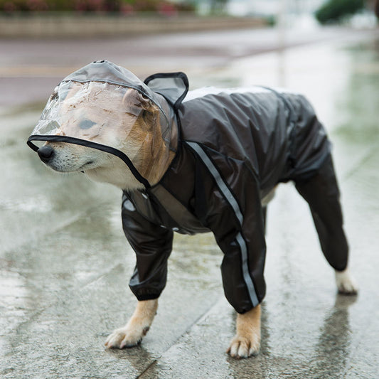 PuddleSuit™ Puppy Rainwear style: Casual Item No.: 2003SXSL3381 Brand: hipidog/ hippie dog Applicable gender: general Color: New upgrade of high-quality raincoat #frosted white, new upgrade of high-quality raincoat #frosted black Size（cm） Neckline Bust Ba