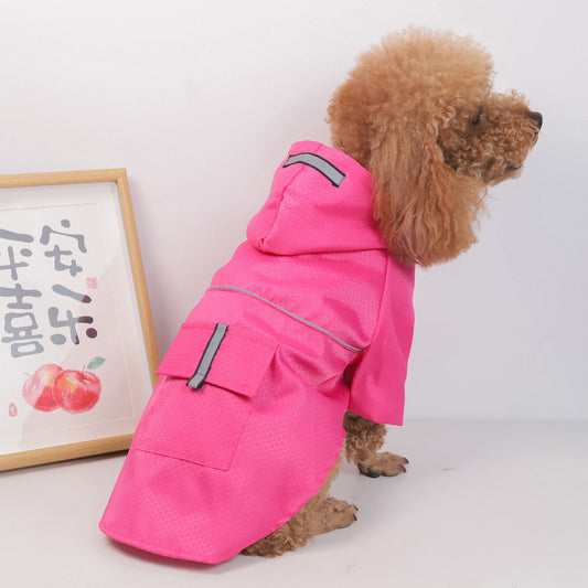 GlowPaws™ All-Weather Raincoat Product information: Color: Rose red Velcro, green Velcro, blue Velcro, red Velcro, orange Velcro, Blue Buckle Size: S ,M, L, XL Material: Polyester Style: Casual Category: pet clothing Packing list: Dog clothes *1 Product I