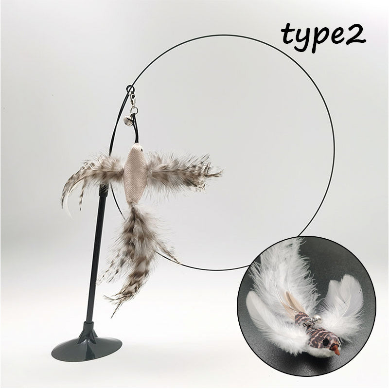 Interactive Cat Wand – Detachable Rod & Sucker Toy Product information: Material: feathers, hardware accessories, suction cups, PVC rods, steel wires Style: simple and stylish Features: funny cat Colour: Picture color Packing list: Funny cat stick*1 Produ
