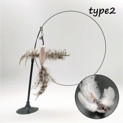 Interactive Cat Wand – Detachable Rod & Sucker Toy Product information: Material: feathers, hardware accessories, suction cups, PVC rods, steel wires Style: simple and stylish Features: funny cat Colour: Picture color Packing list: Funny cat stick*1 Produ