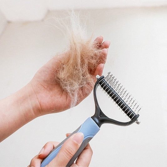 KnotAway™ Dual Pet Comb Product information: Specifications: Pink small size, pink large-sized, blue Small size small size, blue plus size, new style pink small size, new style pink pink large-sized, new blue color blue Small size small size, new blue col