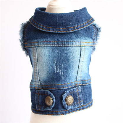 Designer Denim Dog Jacket – Trendy Vest for Small Pets Overview: Denim one piece dog jacket are made from soft denim fabric, durable and comfortable, prevent your pets effectively from direct sunlight in summer, keep warm in fall and winter. Machine-washa