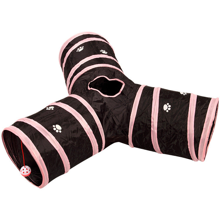 Multi-Channel Cat Tunnel – Portable & Fun Hideout for Pets Overview: This folding soft tunnel suits all small pets, including rabbits, ferrets, guinea pigs, puppies and kittens. Pets will enjoy playing in this tunnel, running back and forth, exploring, ow