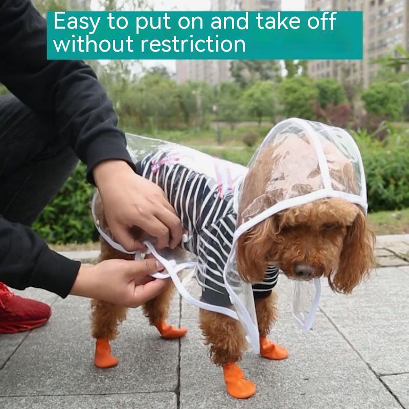 TinyDrip™ Dog Raincoat Product information: Name ：Raincoat Material ：Plastic Size: Packing list: Raincoat * 1 Product Image: Pet Rain Coats