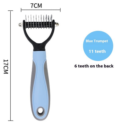 KnotAway™ Dual Pet Comb Product information: Specifications: Pink small size, pink large-sized, blue Small size small size, blue plus size, new style pink small size, new style pink pink large-sized, new blue color blue Small size small size, new blue col