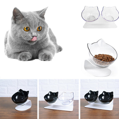 FurSpine Cat Feeder Product information: Shape:Round Material: Plastic Complete automatic feeding: Yes Product No.: Cat head transparent double bowl Color: Transparent cat head bowl Easy to clean transparent bowl: For dogs and cats Transparent bowl of cat
