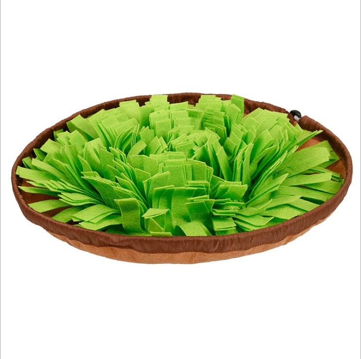 SniffMaze™ – Puzzle Mat for Smarter Meals Overview: PP belt storage Environmental protection felt cloth Specification: Material: Felt cloth Size: Storage: 26*26*13cm Bowl: 30*30*10cm Mat: 48*48*8 Weight: 240g Package Content: 1 x Mat Puzzles & Treat-Dispe