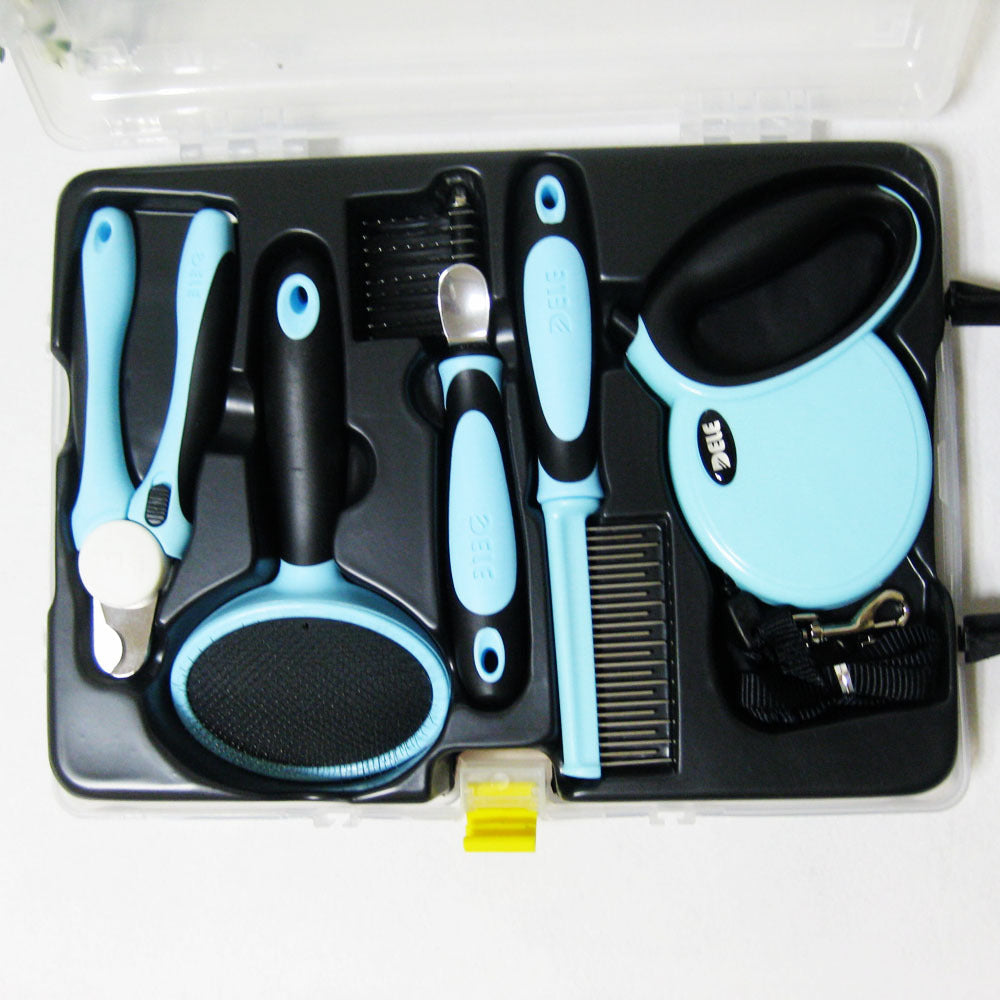 GoPaw™ – Pet Traction Rope & Grooming Kit Combo Overview: 1. Contains almost all the necessities 2. It is lightweight and easy-taking. Specification: Material: plastic + stainless steel Color: blue, pink Package Content: Plastic beauty kit *1 30kg pulling