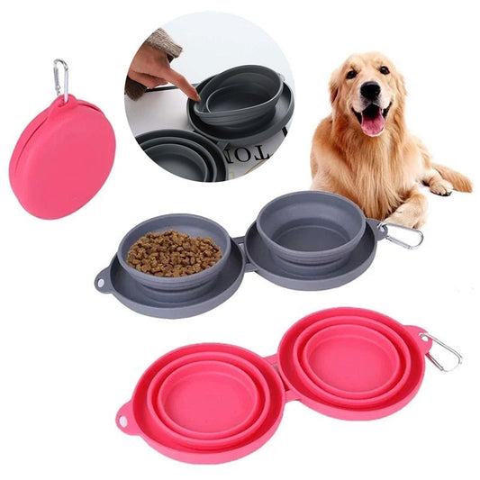 PetFold Twin Bowl Collapsible Double Dog & Cat Bowl – Portable, Spill-Proof, Travel-Friendly Feed your furry companions with ease—anywhere, anytime. This foldable double bowl is the ultimate solution for pet parents on the go. Whether it’s a quick walk, a