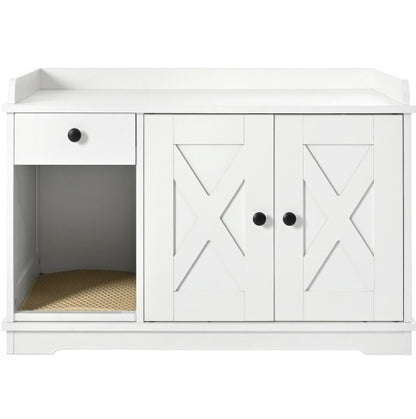 Indoor Cat House With Storage Drawer Side Table