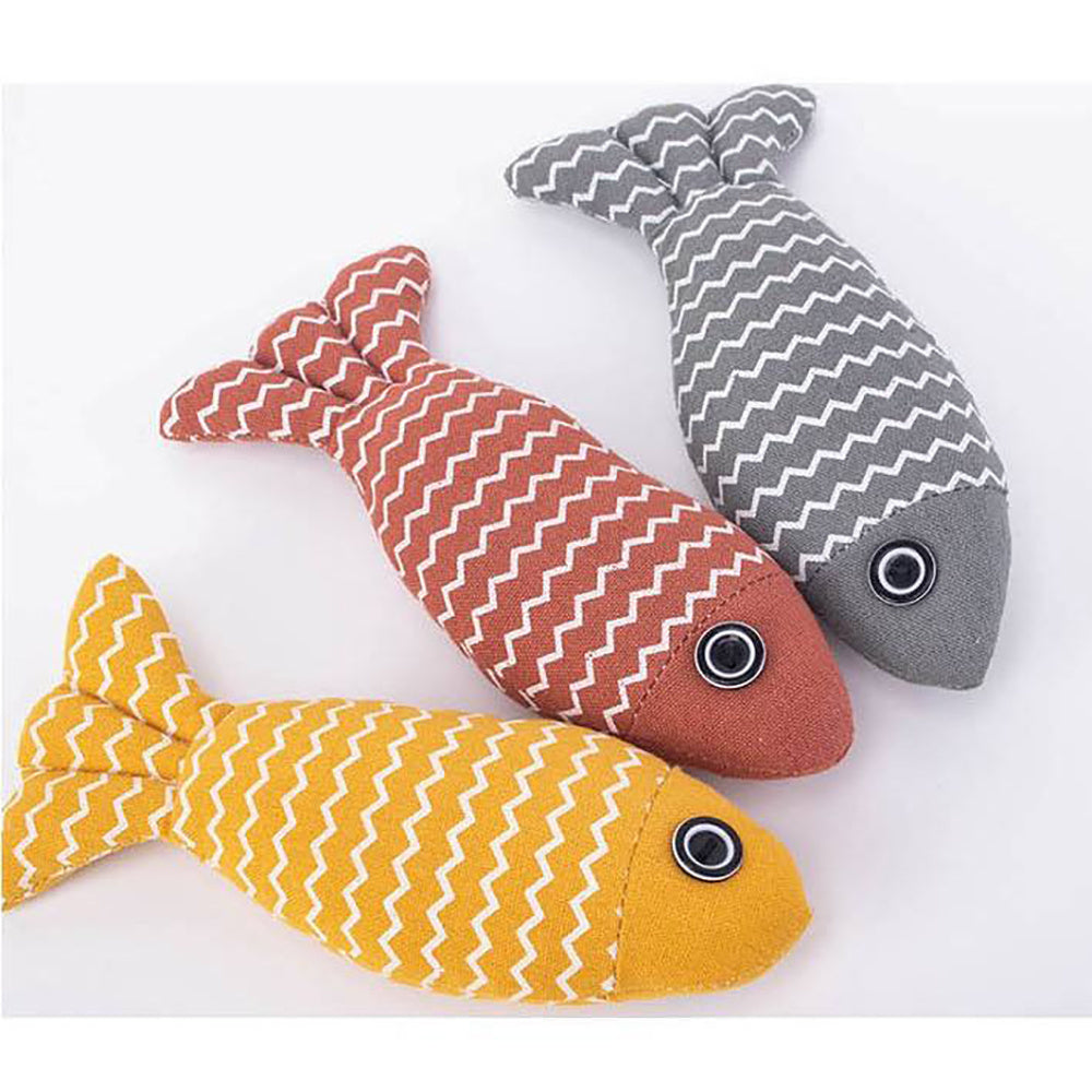 Interactive Catnip Fish – Teething & Play Pillow for Kittens Cozy Companion: Our catnip fish kicker toys are all made of soft plush material and baby-level cotton, soft and comfortable enough for your feline friends to snuggle and chew. Organic Catnip Fil