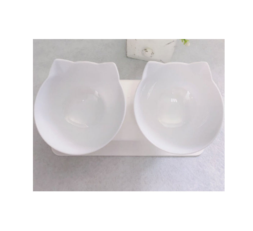 FurSpine Cat Feeder Product information: Shape:Round Material: Plastic Complete automatic feeding: Yes Product No.: Cat head transparent double bowl Color: Transparent cat head bowl Easy to clean transparent bowl: For dogs and cats Transparent bowl of cat