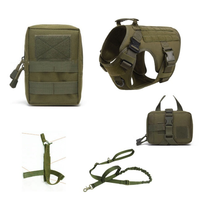 PawForce Vest & Leash Overview: 1. Military-standard Material: Two Metal Shoulder Buckles can bear great pulling force, ensuring your dog is safely harnessed during training, hunting, working, and any other occasion. 2. Practical Design For Versatile use: