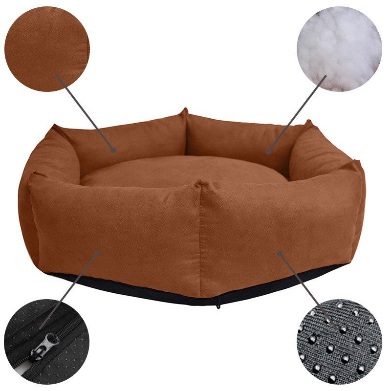 CozyHaven™ – All-Weather Washable Dog Kennel Product information: Materials: cloth Product category: pet nest Color: red, yellow, wine red, khaki, blue, dark green, light gray, dark gray, dark brown, purple Size: Outer Diameter S:50cm/19.68inch M:60cm/23.