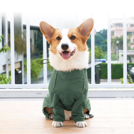 Reflective Dog Jacket with Leash Hole – Safe & Functional Product information: Fabric: acrylic Color classification: military green, orange Pet clothing style: raincoat Size: XS S M L XL XXL XXXL Size information： Packing list: Raincoat*1 Pet Safety Vests