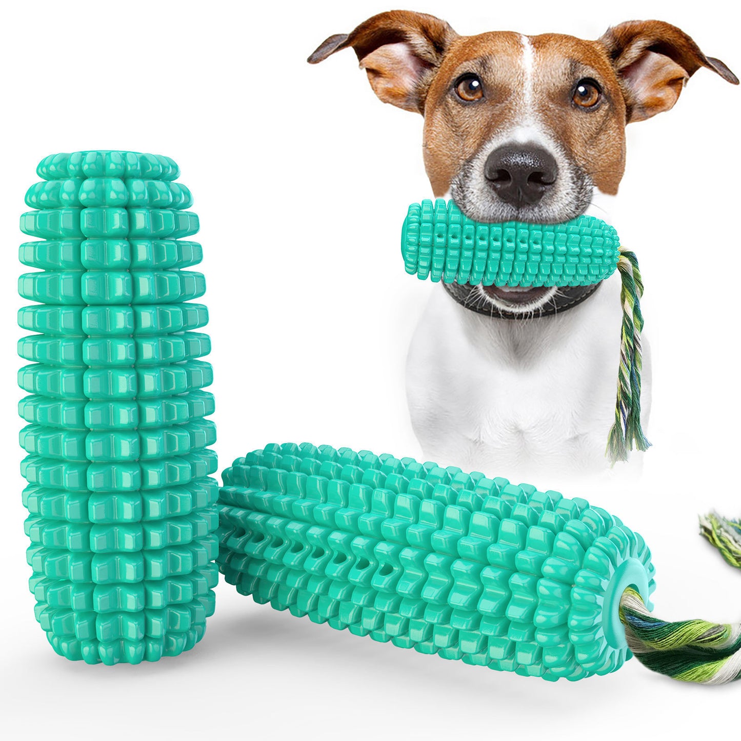 CornChew Molar Stick – Tough & Tasty Dog Toy Product information: Material: plastic Weight: 120g Dimensions: 111x56mm Specifications: Corn molar stick Type: Dog toy Corn simulation model dog toothbrush, newly designed pet molar channel, can have a better
