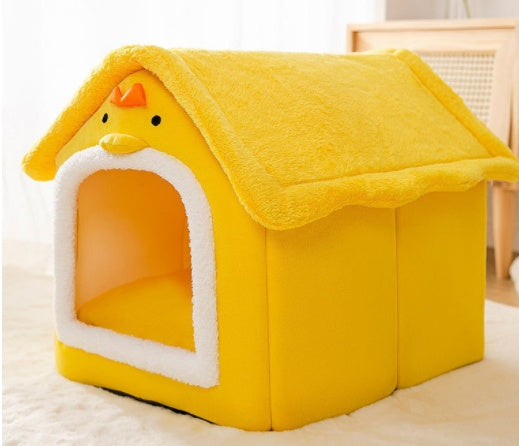 SnuggleHaus™ Enclosed Bed Overview: 1.Self-warming Fabric. Premium synthetic plush fur, a combination of comfortable and breathable, cozy, warm. 2.Durable Bottom. Can be placed in a balcony corridor or other places without worrying about sliding, providin