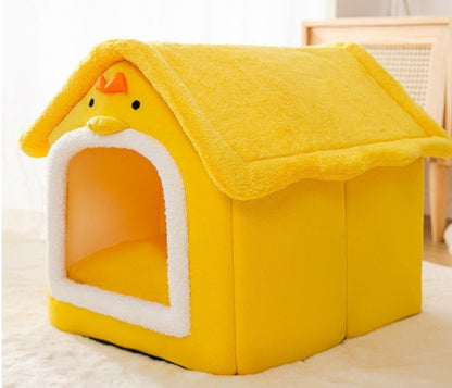 SnuggleHaus™ Enclosed Bed Overview: 1.Self-warming Fabric. Premium synthetic plush fur, a combination of comfortable and breathable, cozy, warm. 2.Durable Bottom. Can be placed in a balcony corridor or other places without worrying about sliding, providin
