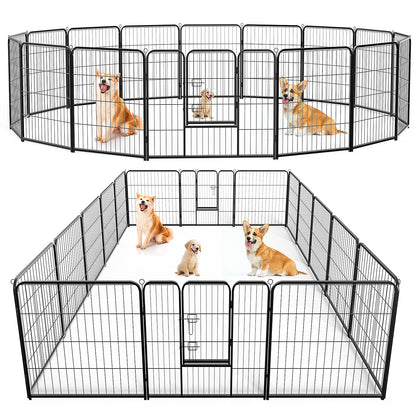 PawPlay Indoor Fence Dog Playpen – Model Specifications Model Code Panels Height (in) Configuration Assembled Dimensions (L × W × H) Package Size (L × W × H) Net Weight Gross Weight ZHUMI-DOGF-8S01-24S 8 Panels 23.60" Single Door 92.10" × 32.60" × 23.60"