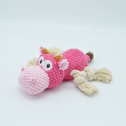 MooBuddy™ – Soft Cow Toy with Squeak Product information: Color: Orange Cow, pink cow, Blue Cow Specification: 24*20 * 9.5cm Material: Plush Category: Pet Toys Packing list: Dog toysX1 Product Image: Dog Toys
