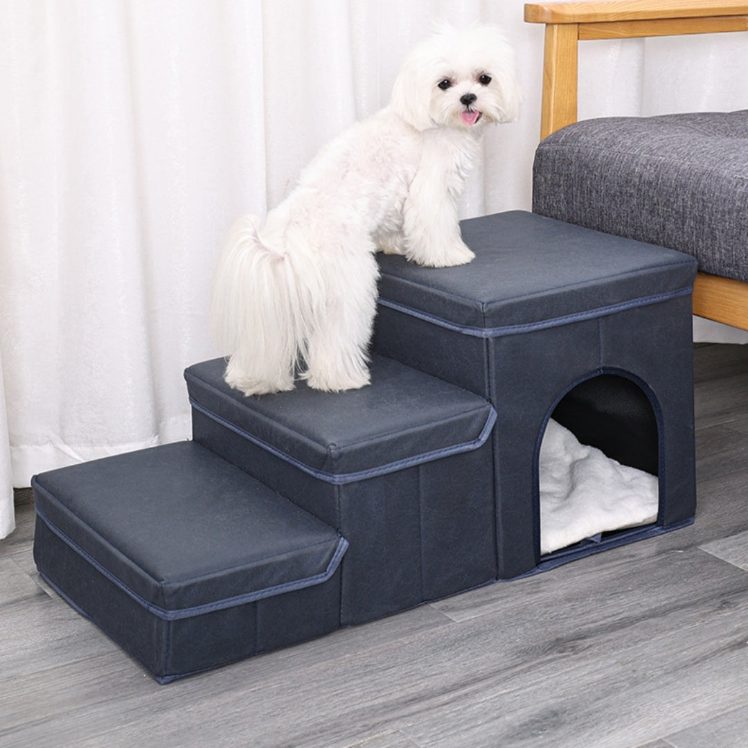 ClimbEasy Pet Ladder Product information: Material: Tech cloth Colors: blue (rabbit plush), beige (rabbit plush), blue (lamb plush), beige (lamb plush), claw print blue (rabbit plush), claw print red (rabbit plush) Product size: 68 * 35 * 33cm Packing lis