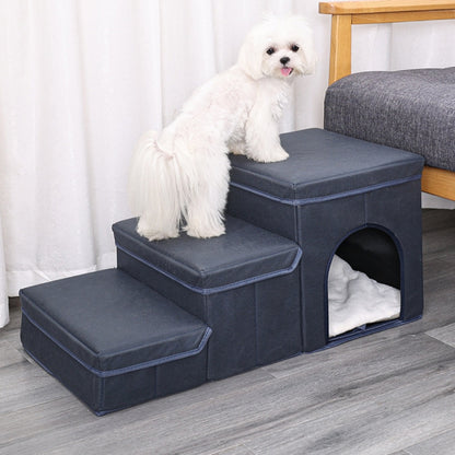 ClimbEasy Pet Ladder Product information: Material: Tech cloth Colors: blue (rabbit plush), beige (rabbit plush), blue (lamb plush), beige (lamb plush), claw print blue (rabbit plush), claw print red (rabbit plush) Product size: 68 * 35 * 33cm Packing lis