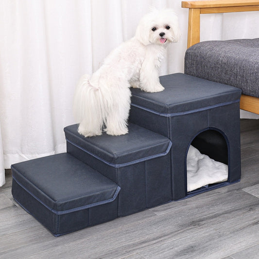 ClimbEasy Pet Ladder Product information: Material: Tech cloth Colors: blue (rabbit plush), beige (rabbit plush), blue (lamb plush), beige (lamb plush), claw print blue (rabbit plush), claw print red (rabbit plush) Product size: 68 * 35 * 33cm Packing lis