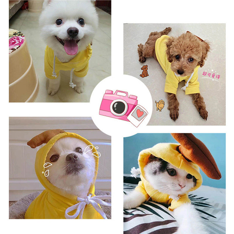 Winter Fleece Pet Hoodie – Adorable Fruit Design for Small Breeds Overview: 1. The material is soft and comfortable, enough to keep warm so that your pet looks more attractive and stylish! 2. Fruit design to make your puppy more cute, which will help redu