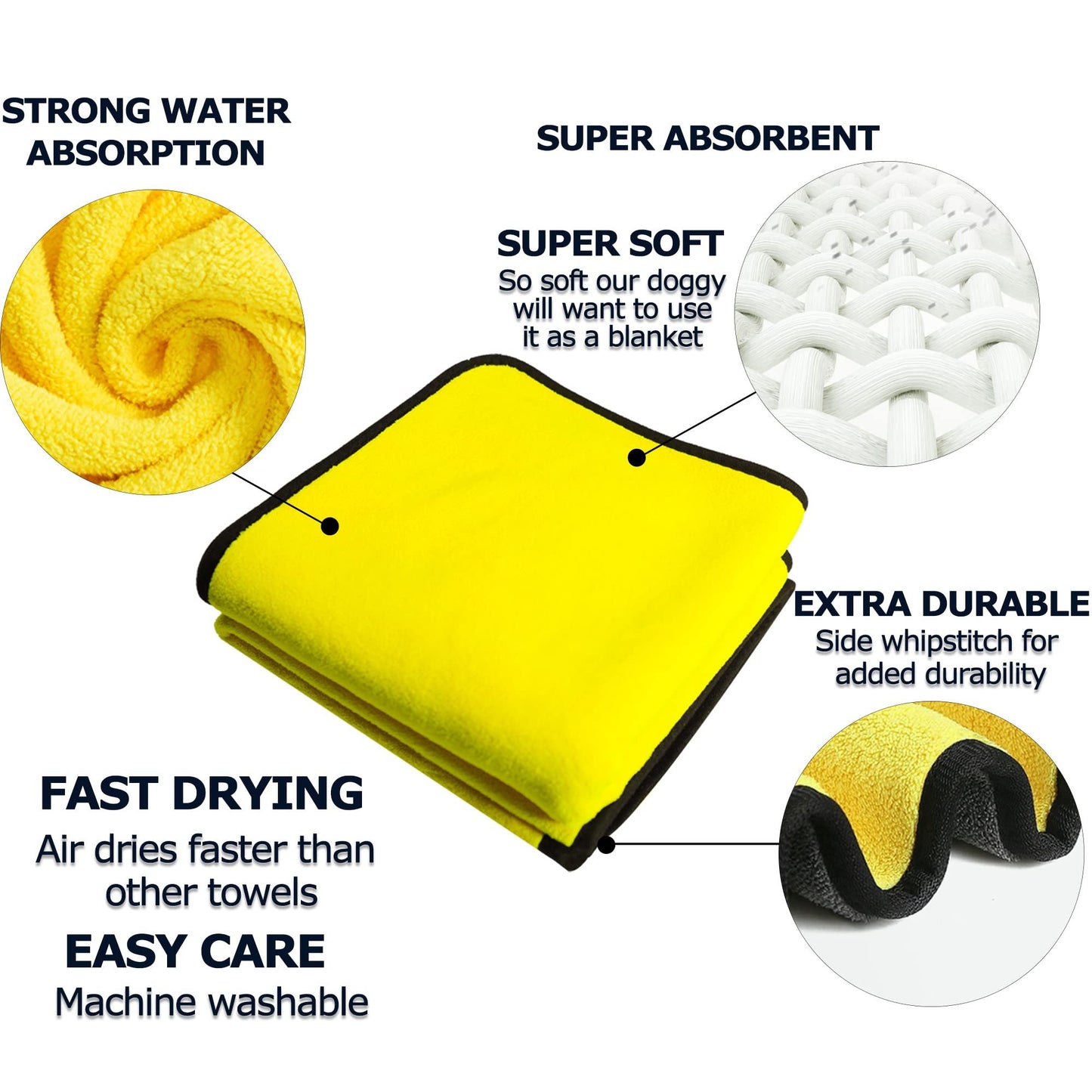 SunnyPaws™ – Quick-Dry Microfiber Dog Towel (Yellow) Note： Our processing time is within 72 hours. Delivery time is normally within a week, which no one can guarantee 100%. So the total time is processing time + delivery time. If the platform you sell on