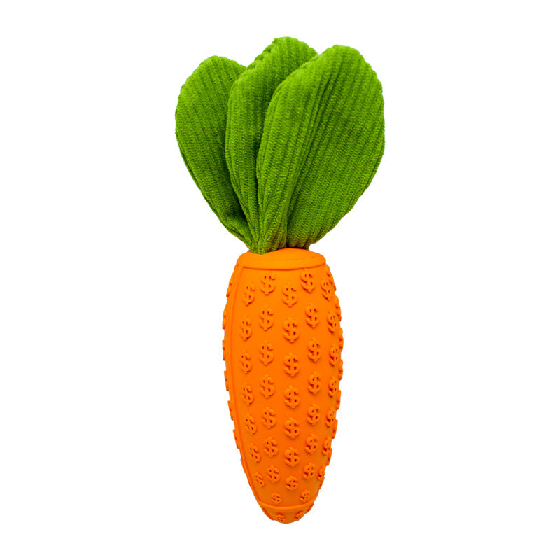 Aiweipai Dog Toy with Sound Paper, Carrot-Shaped Chew Toy, Durable and Bite-Resistant, for Golden Retrievers, Corgis, and Other Pet Dogs