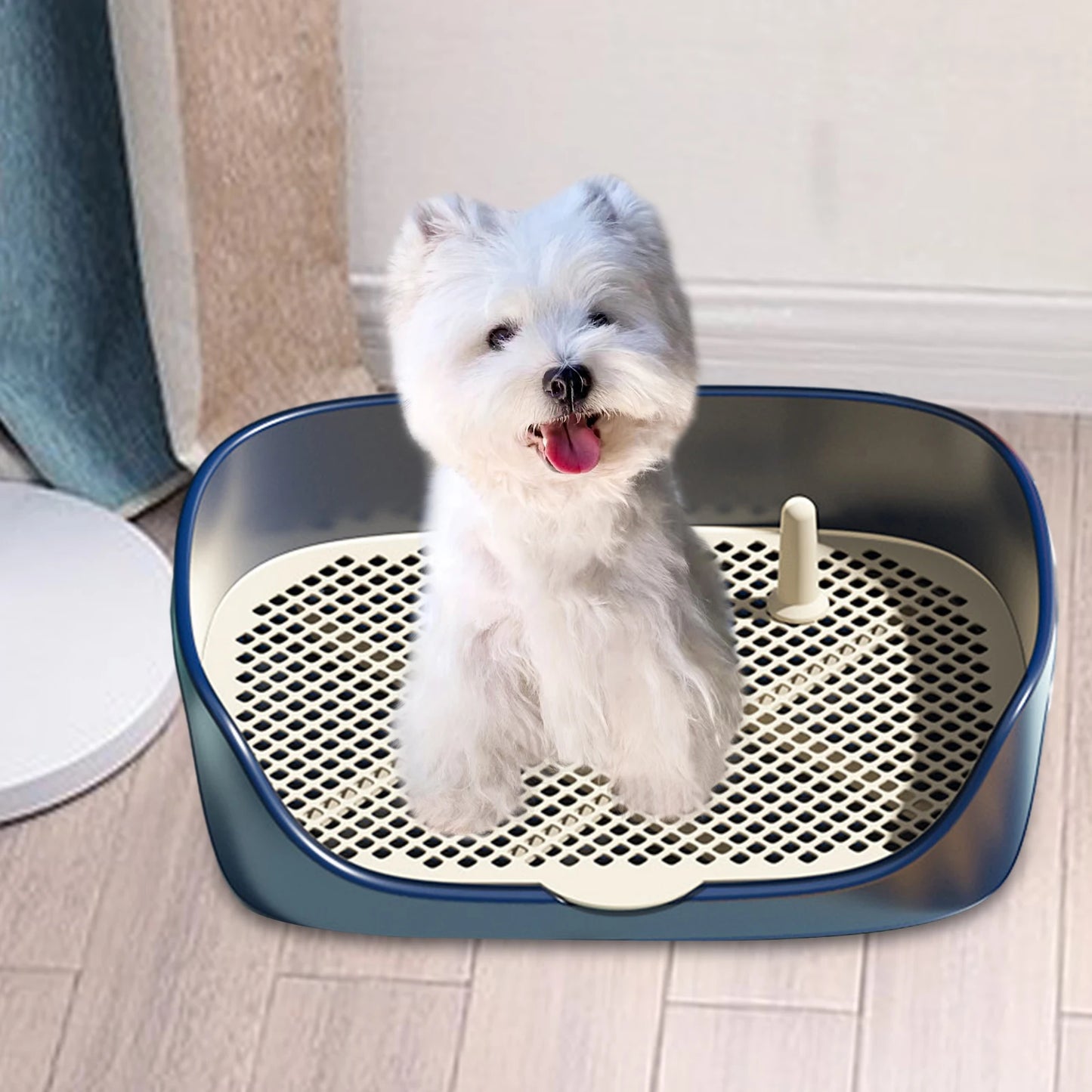 Portable Indoor Dog Toilet Training Tray with Grid