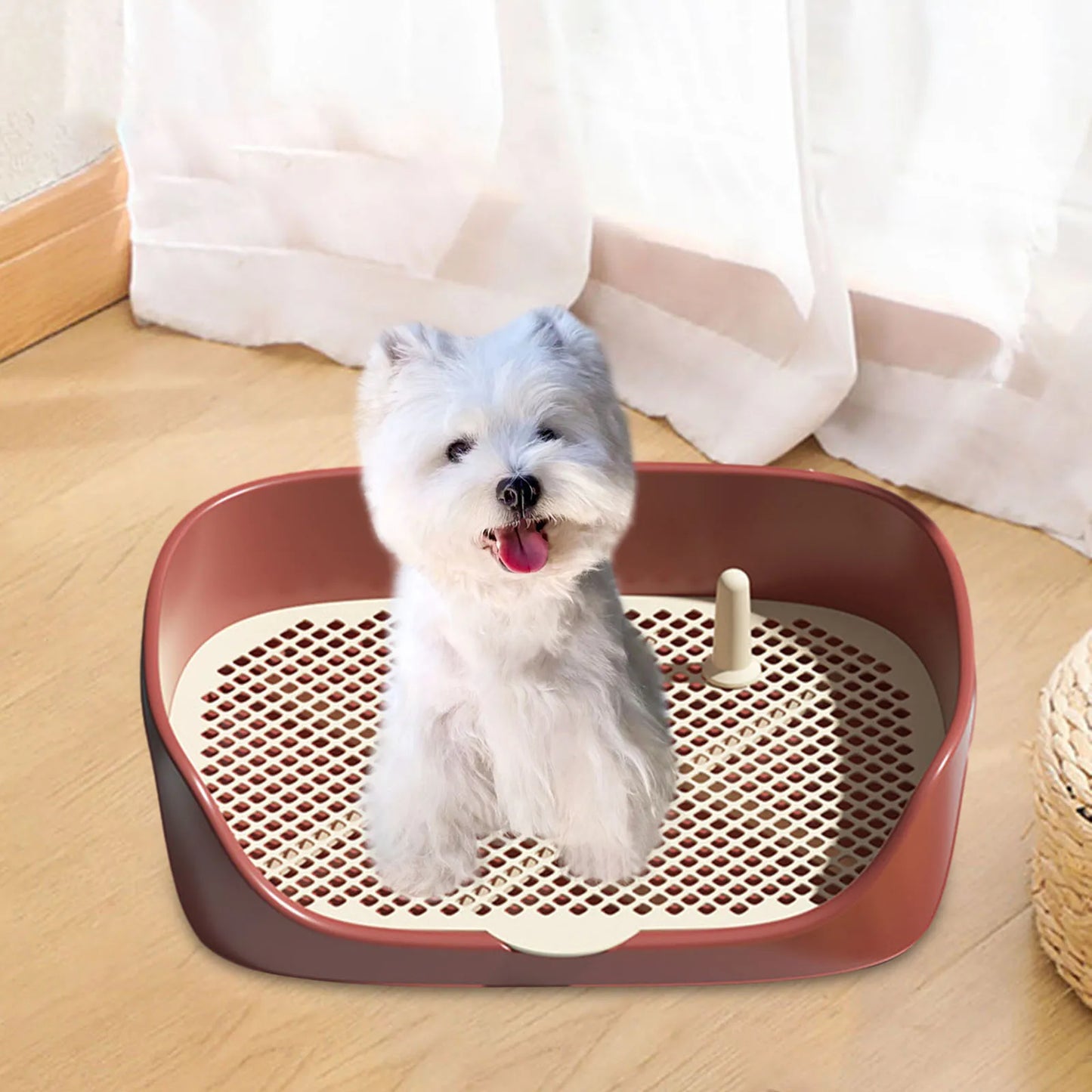 Portable Indoor Dog Toilet Training Tray with Grid