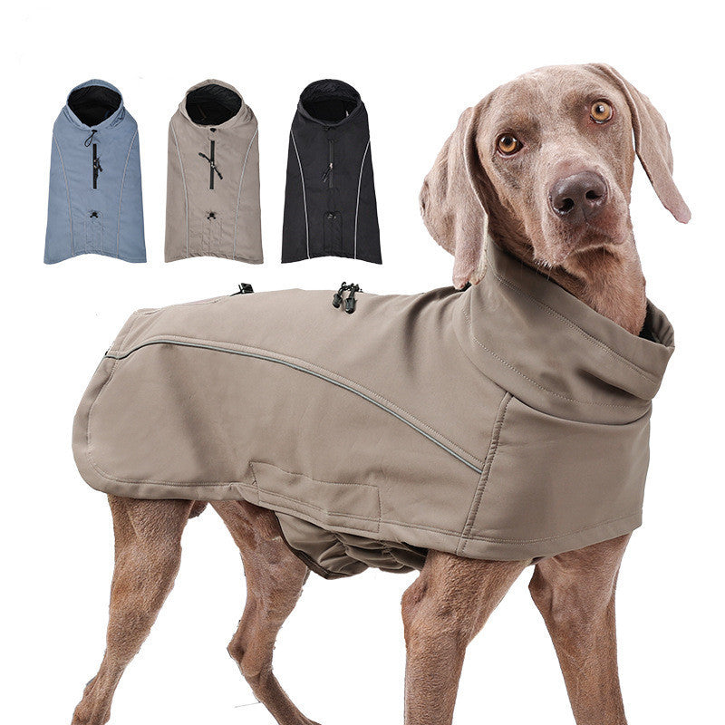 Weatherproof Soft Shell Jacket Product information: Color: Rock brown, blue, black Size: XS,S,M,L,XL,2XL,3XL Applicable gender: general Material: Polyester Fiber Style: British style Category: pet clothing Packing list: Dog clothes *1 Product Image: Pet J