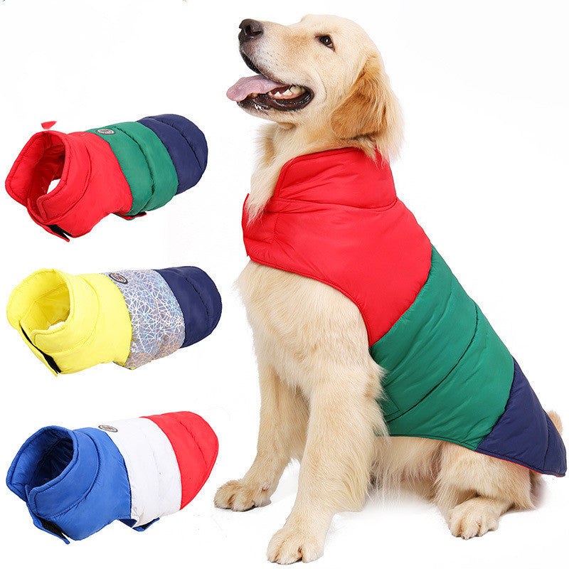 Warm Down Coat – Thick & Weatherproof Dog Wear Overview: Unique design, adapt to various pet body types. Excellent material, friendly to pet skin and hair. Specification: Material: water repellent cloth + a layer of cotton Product category: cotton Color: