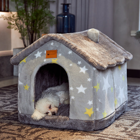 SnuggleHaus™ Enclosed Bed Overview: 1.Self-warming Fabric. Premium synthetic plush fur, a combination of comfortable and breathable, cozy, warm. 2.Durable Bottom. Can be placed in a balcony corridor or other places without worrying about sliding, providin