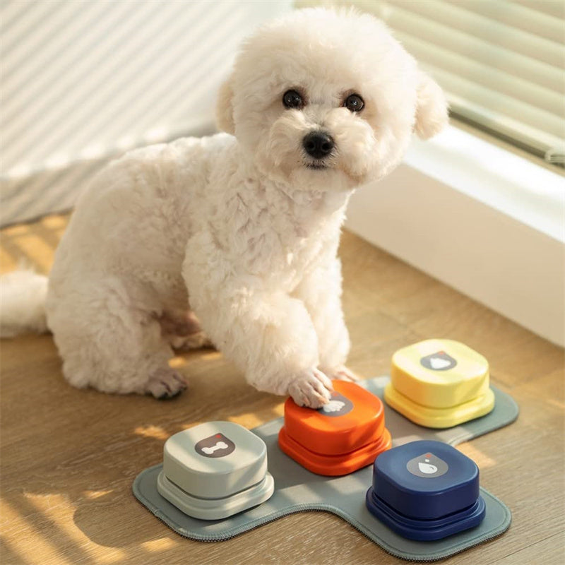Recordable Pet Talking Buttons – 4 Colors, Fun & Easy Communication Overview: Durable Material: This dog communicator is made of high-quality ABS plastic material, which is environmentally friendly and durable, and you can use it for a long time. Easy to